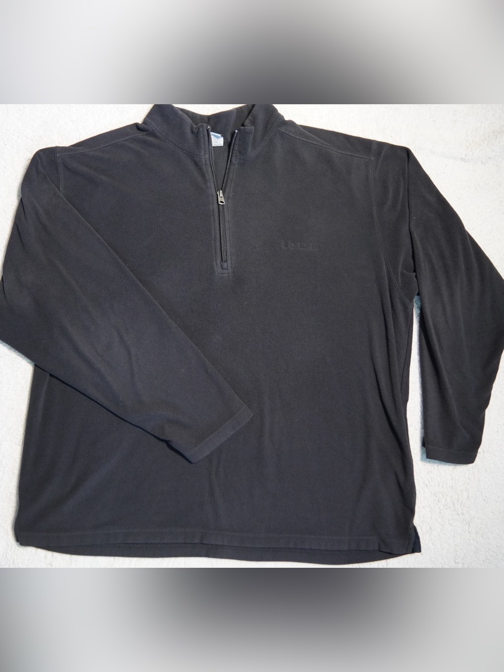 Columbia Men Black Quarter-Zip Fleece Pullover Graphite color